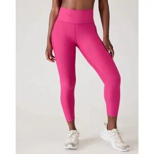 Athleta Interval Stash High Rise 7/8 Pink Leggings Pockets, Size S